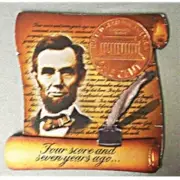 ABRAHAM LINCOLN GETTYSBURG ADDRESS 2D FOIL REFRIGERATOR MAGNET NEW