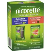 Nicorette Combination Value Kit 150 Spray Mist 1mg & 7 Invisipatch Patches 25mg