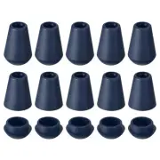 16Pcs Plastic Cord Lock Bell End Stopper Cord End Lock Rope Fastener, Navy Blue