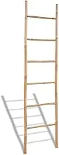 Towel Ladder with 6 Rungs Bamboo Bathroom Storage Organizer Home Decor Rustic