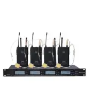 U-84 Wireless Headset Microphone System UHF Cordless System + 4 Beige Head Mics