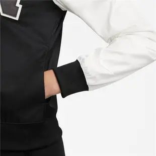 Nike 外套 NSW Jacket 女款 黑 白 棒球外套 按扣 風衣 夾克 DZ4631-010