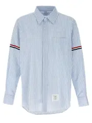 [Thom Browne] Thom Browne-Striped Shirt Camicie Celeste-Uomo 4 Light Blue