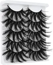 False Eyelashes, 5 Pairs Multi-Layered 25mm Lashes, 5D Dramatic Artificial Mink Lashes, Fluffy Thick Eyelashes False
