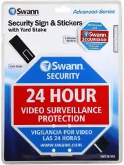 Swann Home Security Camera Sign for Yard and Surveillance System Window Decal