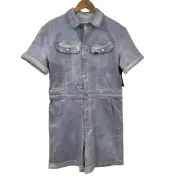 Lee Romper Union-Alls Womens Medium Purple Deep Fog Acid Wash