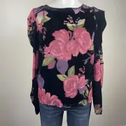 NWT MONSOON Size 4 JOANNA VELVET Burnout Floral PRINT Blouse Witchy Whimsy Goth
