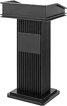 Modern Podium Stand All Iron Painted Podium with Open Storage Shelf Standing Pulpit for Churches,Classroom,Speech,Schools
