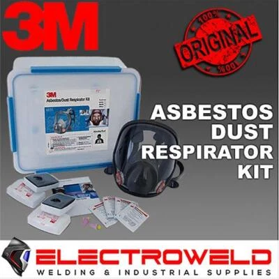 3M Asbestos Full Face Respirator Kit +2x 6035 Filters P2 P3 Gas Fumes Paint 6000