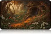 for MTG Game Playmat, for Magic TCG Rubber Play mat,Tabletop Card Playmats with Smooth Surface,Trading Card Inked Game Mat,Battle Game,Mysterious Tree Cave
