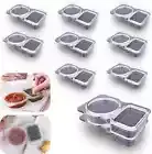 10Pcs Double Compartment Condiment Container with Lid Snack Sauce Containers Set