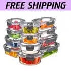Premium Borosilicate Glass Storage Containers - 24 Pieces for Meal Prep & More