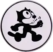 [Pinstant] Felix the Cat Classic Black White Cartoon Whistle Whistling Walk Stroll 1.05" Enamel Pin Badge, 1.05 Inches, Enamel, enamel