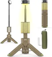 APTMAPT Telescopic Lantern Rechargeable 10500mAh Battery Built-in Magnetic Lamp for Emergency and Camping (Khaki)