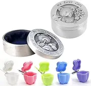 Tooth Keepsake Box, Tooth Fairy Box, Metal Baby Tooth Box, First Tooth Box for Baby Kids Children, 7 Pcs Tooth Fairy Box for Boys and Girls, Tooth Keepsake Storage Box for Lost Teeth Baby Gift