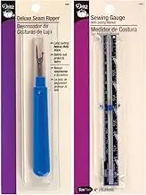 (1 Ripper + 1 Gauge) - Dritz Bundle - Delux Seam Ripper 13cm - 1.3cm (638) + Sewing Gauge 15cm (620)