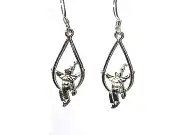 Sterling Silver Clown On Swing Dangle Earrings