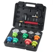 VEVOR 14 pcs Universal Radiator Pressure Tester Kit, Coolant Pressure Tester Kit with Manual Pump and Color-coded Steel Test Cap Adapters, with Toolbo