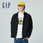 【GAP】男裝 翻領長袖襯衫-黑色(892179)