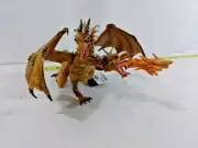 Papo 2 HEADED FIRE BREATHING FANTASY GOLDEN DRAGON NEW w/ TAGS ~ Ships FREE