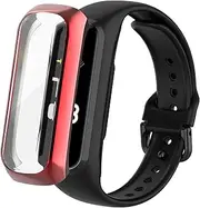 Turnwin intended for Samsung Galaxy Fit 2 SM-R220 Screen Protector Case, Full of Cover Galaxy Fit 2 TPU Soft Flexible TPU Silicone Shock-Proof and Scratch-Resistant Protector Cover Case intended for Samsung Galaxy Fit 2 SM-R220 Smartwatch (Red)