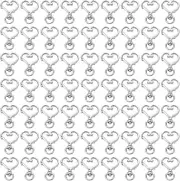 , 100 Pack Silver Metal Heart Shape Claw Swivel Lobster Clasp Alloy Snap Hook Ke