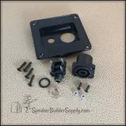 Plastic 1/4" and speakon combo jack dish -empty dish or complete with jacks
