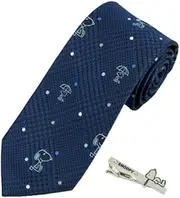 [Peanuts] PN914458 Navy Blue & TB-003 Snoopy Necktie Tie Clip Gift, PN914458 Navy & TB-003, SNOOPY スヌーピーネクタイ タイピン プレゼント