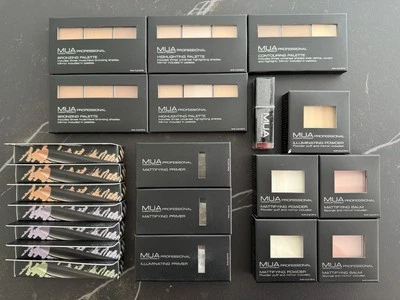 MUA MAKEUP ACADEMY BRONZING HIGHLIGHTING CONTOURING PALETTE PRIMER POWDER BALM