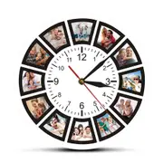 Create your Own Custom 12 Photos Collage Instagram Custom Home Wall Clock