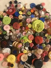 Two Cups of Assorted Buttons, Craft & Sewing NEW Buttons Variety Colors Shapes