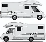 RWRAPS Car Stickers Stripes Graphics for Motorhome Horsebox Caravan RV Camper Van Body Decor Vinyl Decals Accessories