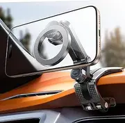 LISEN 360 Degree Rotation Dashboard Car Phone Holder, Clip on Dashboard Cell Phone Holder for Driving Navigation, Magsafe Magnetic Car Mount for Rearview Mirror, MagSafe Dash Mount for iPhone 16 15 14