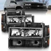 ANZO 111505 Crystal Headlights Lamp Assembly Black for 88-98 Chevy C1500 (for: Chevrolet)