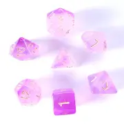 Galactic Dice Premium Dice Sets - Purple Milky (Pink & White) Acrylic Set of 7 D