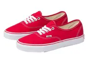 Vans Mens Authentic Canvas Shoes Classic Skateboard Sneakers Casual - Red
