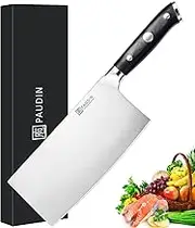 PAUDIN Cleaver Knife - 7 inch Meat Cleaver, High Carbon German Steel Heavy Duty Chinese Chef Knife with G10 Handle, Full Tang Butcher Knife