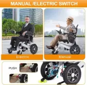 Foldable Electric Wheelchair Reclining Lightweight Mobility Aid Motorized au