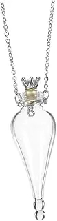 [WATIIFUFU] Hanging Glass Bottle Necklace Small Wishing Bottle Pendant with Chain Decorative Mini Glass Jar for Art Present for Friends and Family Easy to Carry and Store