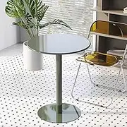 Round Outdoor Bar Table,Patio Bistro Table High Top Pub Table Kitchen Dining Breakfast Coffee Tables with Metal Base for Living Room Bedroom Balcony