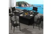 Dreamo Outdoor Square Fire Pits Table - Black