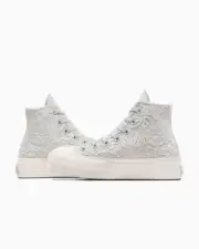 NEW Converse Chuck Taylor All Star Lift Platform Crochet Fossilized Butterfly