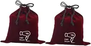 WOONEKY Hair Dryer Bag Set 2 Pack Drawstring Pouch for Toiletries Travel Organizer Retractable Cord Compact Storage for Hair Dryer Makeup