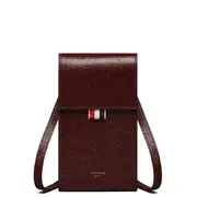 [Thom Browne] Lucido Leather Crossbody Phone Holder Women