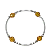 November TOPAZ Birthstone Bracelet - Swarovski Crystal – 8mm - Sterling Silver