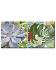 Ready2HangArt Brilliant Succulents III/IV Wrapped Canvas Wall Art Set
