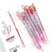 3x Spring Sakura Flowers Cap Gel Pen Cherry Blossom Writing pen 0.5mm black
