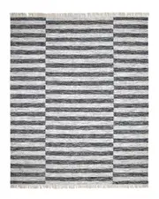 Solo Rugs Louella Contemporary Striped Hand-Woven Wool-Blend Area Rug