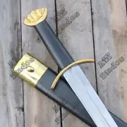 Hand Forged High Steel Viking Sword Sharp Battle Ready Medieval with Scabbard