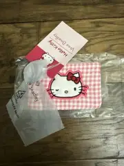 Vera Bradley Hello Kitty Gingham Pink Zip ID Case New